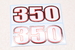 Наклейки 350 (93х44мм.) для Ява-СZ 350 модель 634-638-639-640 (Чехия)